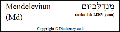 'Mendelevium (Md)' in Hebrew